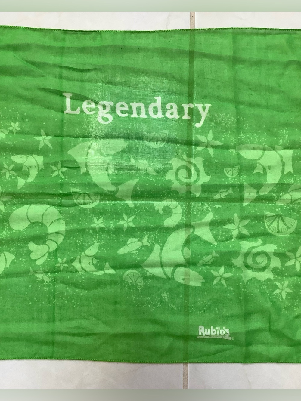 Bright Green Rubio’s Restaurant Souvenir Scarf/Wrap